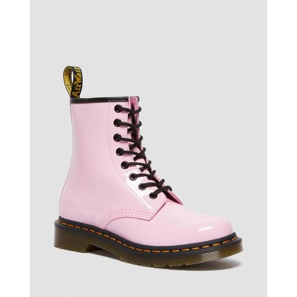 Dr. Martens Other - Doc‎ Marten Youth Pale Pink Patent Leather 1460 Lace Up  Boots Sz 1
